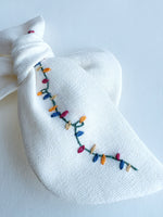 Hand Embroidered Bow - Large Hand Tied - Christmas Lights