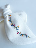 Hand Embroidered Bow - Large Hand Tied - Christmas Lights