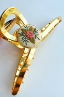 Hand Embroidered Claw Clip