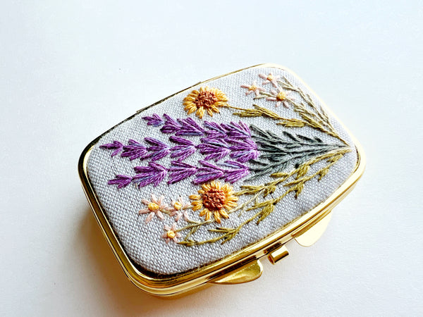 Hand Embroidered Pillbox