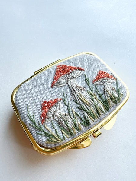 Hand Embroidered Pillbox