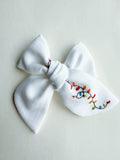 Hand Embroidered Chunky Bow - Christmas Lights