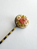 Floral Hand Embroidered Hair Pin