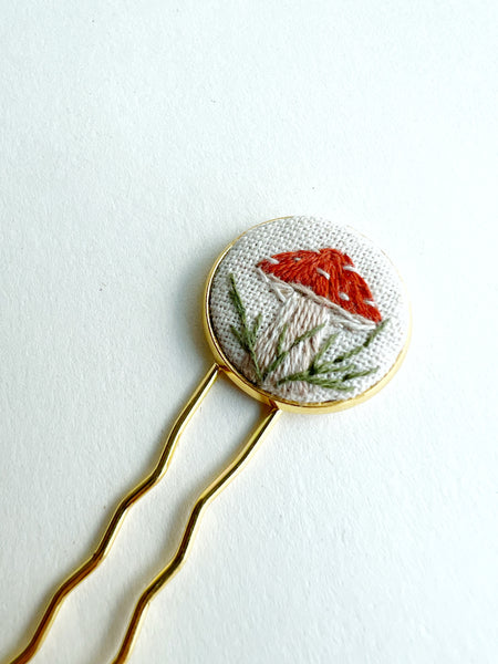 Dainty Hand Embroidered Hair Pin