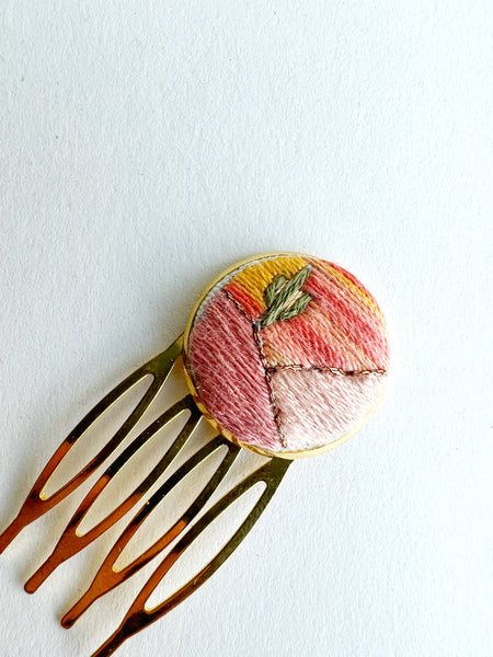 Hand Embroidered Hair Comb