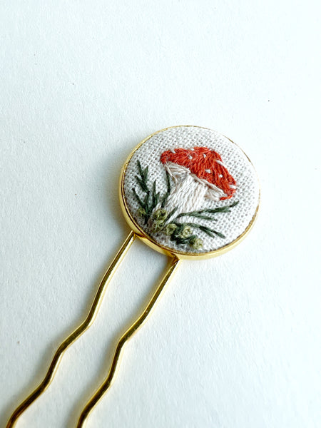 Dainty Hand Embroidered Hair Pin