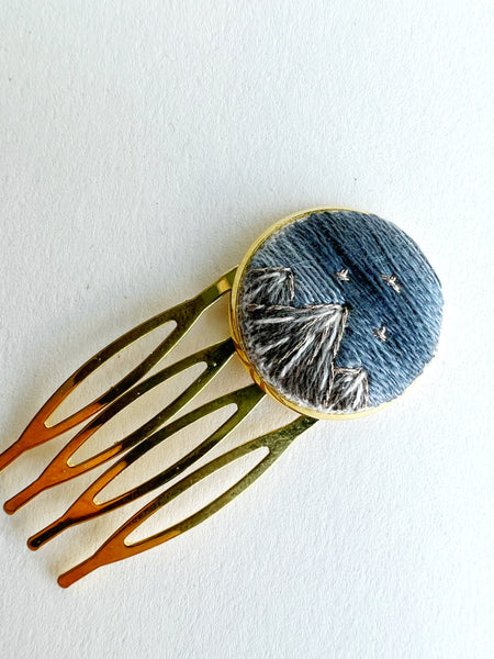 Hand Embroidered Hair Comb