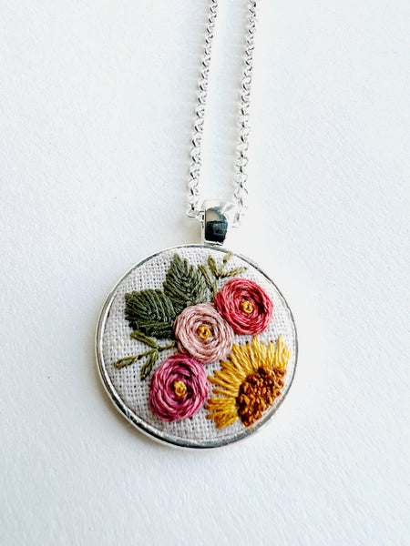 Hand Embroidered Pendant