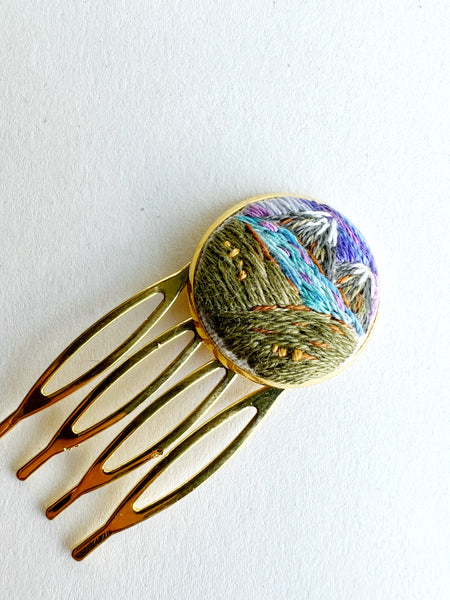 Hand Embroidered Hair Comb