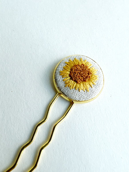 Dainty Hand Embroidered Hair Pin