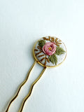 Dainty Hand Embroidered Hair Pin
