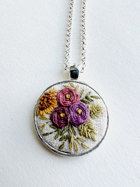 Hand Embroidered Pendant