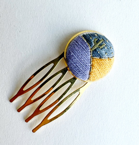 Hand Embroidered Hair Comb