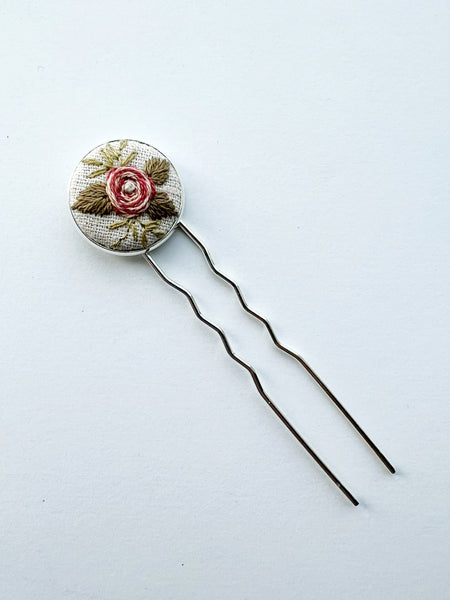 Dainty Hand Embroidered Hair Pin
