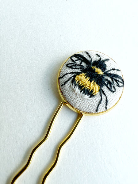 Dainty Hand Embroidered Hair Pin