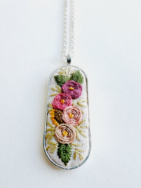 Hand Embroidered Pendant