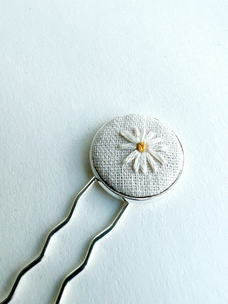 Dainty Hand Embroidered Hair Pin