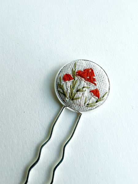 Dainty Hand Embroidered Hair Pin