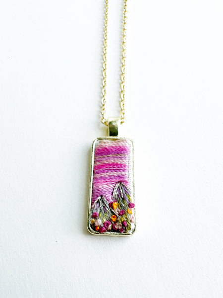 Mini Hand Embroidered Pendant
