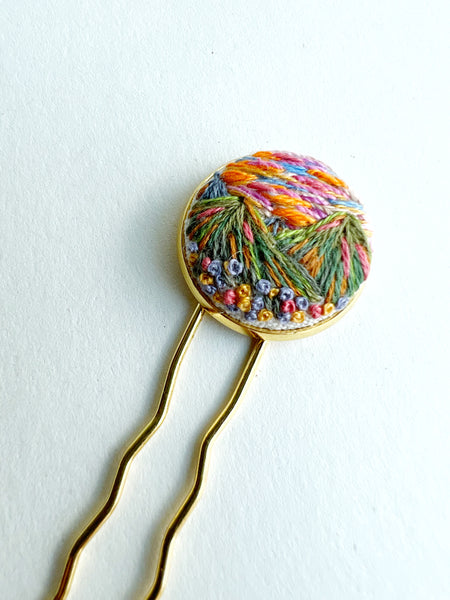 Dainty Hand Embroidered Hair Pin