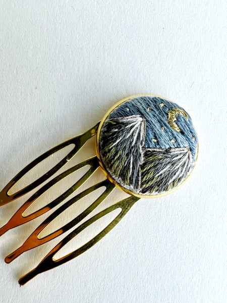 Hand Embroidered Hair Comb