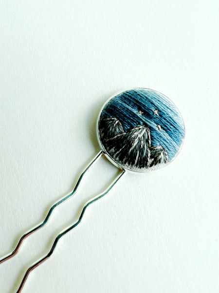 Dainty Hand Embroidered Hair Pin