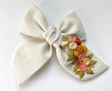 Hand Embroidered Bow - Chunky - Floral Bunch