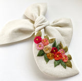 Hand Embroidered Bow - Chunky - Floral Bunch