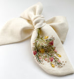 Hand Embroidered Bow - Chunky - Wildflowers