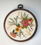 Hand Embroidered 5 inch Faux Wood Hoop - Floral