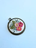 PENDANT ONLY, no chain - Hand Embroidered Pendant