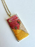 Large Hand Embroidered Pendant
