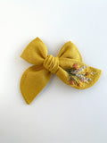 Hand Embroidered Bow - Chunky - Wildflowers