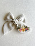 Hand Embroidered Bow - Chunky - Floral Bunch