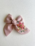 Hand Embroidered Bow - Chunky - Floral Bunch