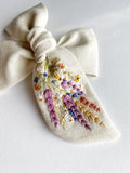 Hand Embroidered Bow - Chunky - Wildflowers