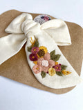 RTS Hand Embroidered Bow - Chunky - Floral Bunch on Alligator Clip