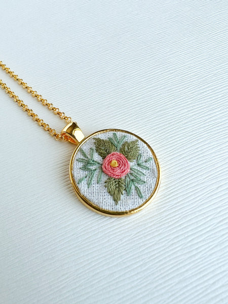Hand Embroidered Pendant