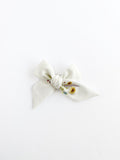Hand Embroidered Floral- Large Hand Tied Bow