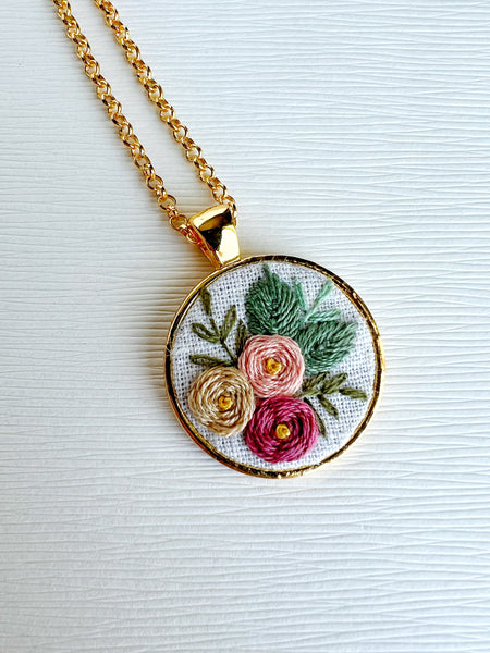 Hand Embroidered Pendant
