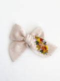 Hand Embroidered Bow - Chunky - Confetti - Floral Bunch