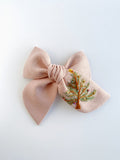 Hand Embroidered Bow - Chunky - Christmas Tree (w/bead & stitched star detail)