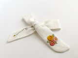 Hand Embroidered Bow - School Girl - Floral Bunch