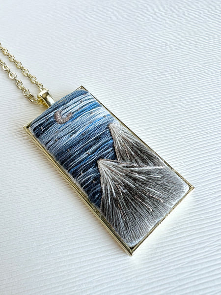 Large Hand Embroidered Pendant