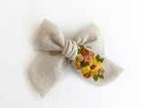 Hand Embroidered Bow - Chunky - Floral Bunch