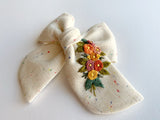 Hand Embroidered Bow - Chunky - Confetti - Floral Bunch