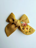 Hand Embroidered Bow - Chunky - Floral Bunch