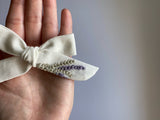 Hand Embroidered Lavender - School Girl Bow