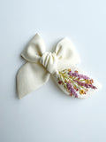 Hand Embroidered Bow - Chunky - Wildflowers