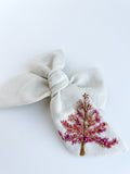 Hand Embroidered Bow - Chunky - Off White - Christmas Tree